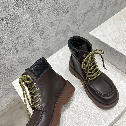 HADDOCK LACE-UP ANKLE BOOT IN CHOCOLATE BROWN CALFSKIN