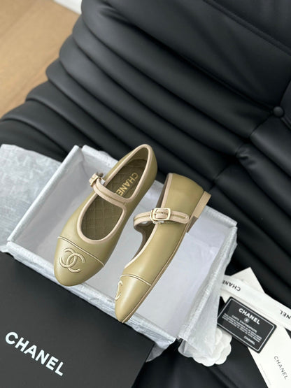 MARY JANE SHOES BEIGE ECRU LAMBSKIN