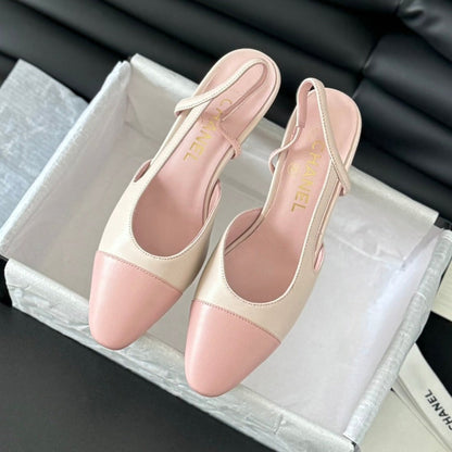 HIGH SLINGBACK IN LIGHT PINK LAMBSKIN