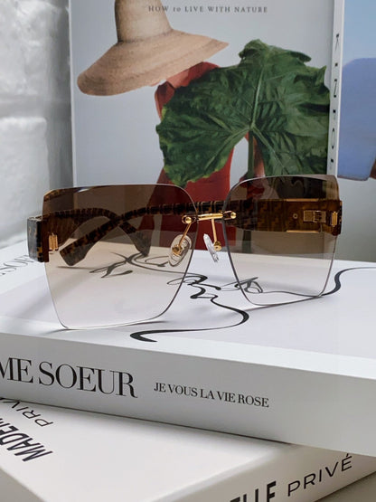 FF PATTERN FIRST CRYSTAL SQUARE FRAME SUNGLASSES 562044 IN ACETATE