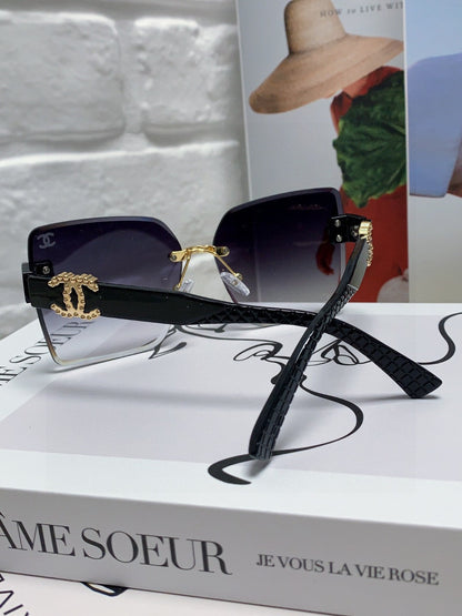 SQUARE SUNGLASSES 632893 IN BLACK ACETATE GRAY SMOKE LENSES