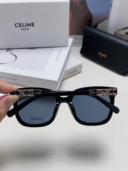TRIOMPHE SUNGLASSES  573252 IN BLACK ACETATE METAL LOGO