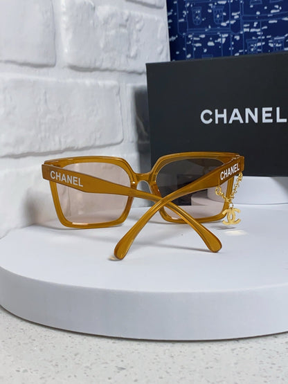 SQUARE SUNGLASSES 641806 IN DARK YELLOW ACETATE