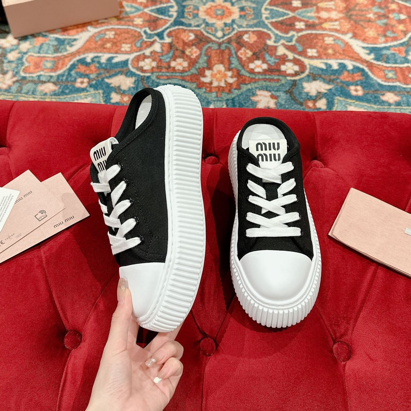 Sneakers Mules Black Canvas