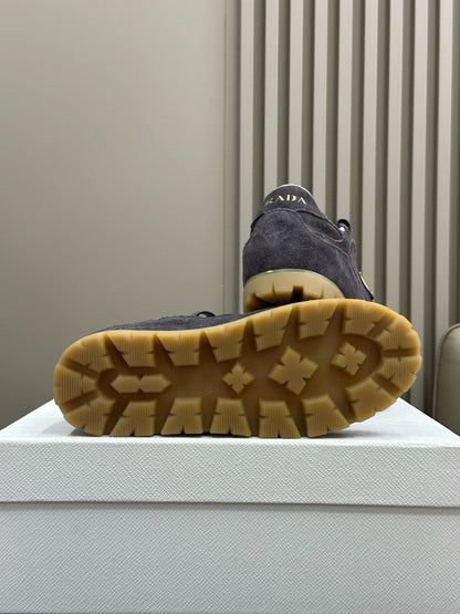 PRA TRAIL FADED SUEDE SNEAKERS CHARCOAL