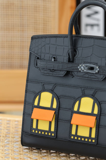 BIRKIN FAUBOURG TOUCH 20 IN BLACK CALFSKIN WITH SILVER HARDWARE