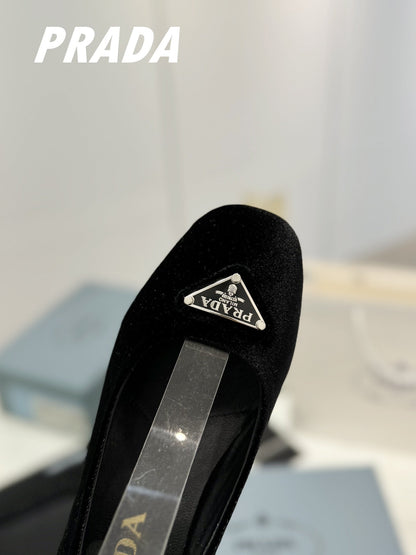 Pra Pumps 40 Square Sole Black Velvet