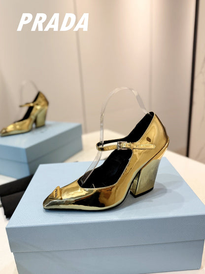 PRA BRUSHED PUMPS METALLIC GOLD LAMBSKIN
