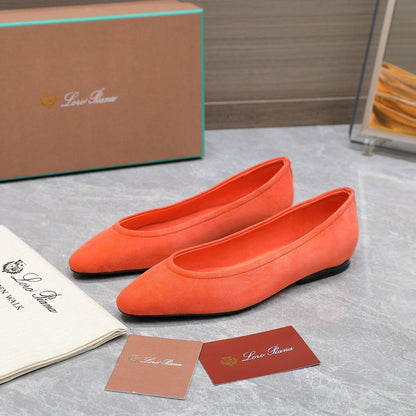 CLASSIC BALLET SHOES IN ORANGE SUEDUE