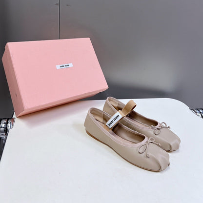 BALLET FLAT SHOES LIGHT NUDE SHEEPSKIN