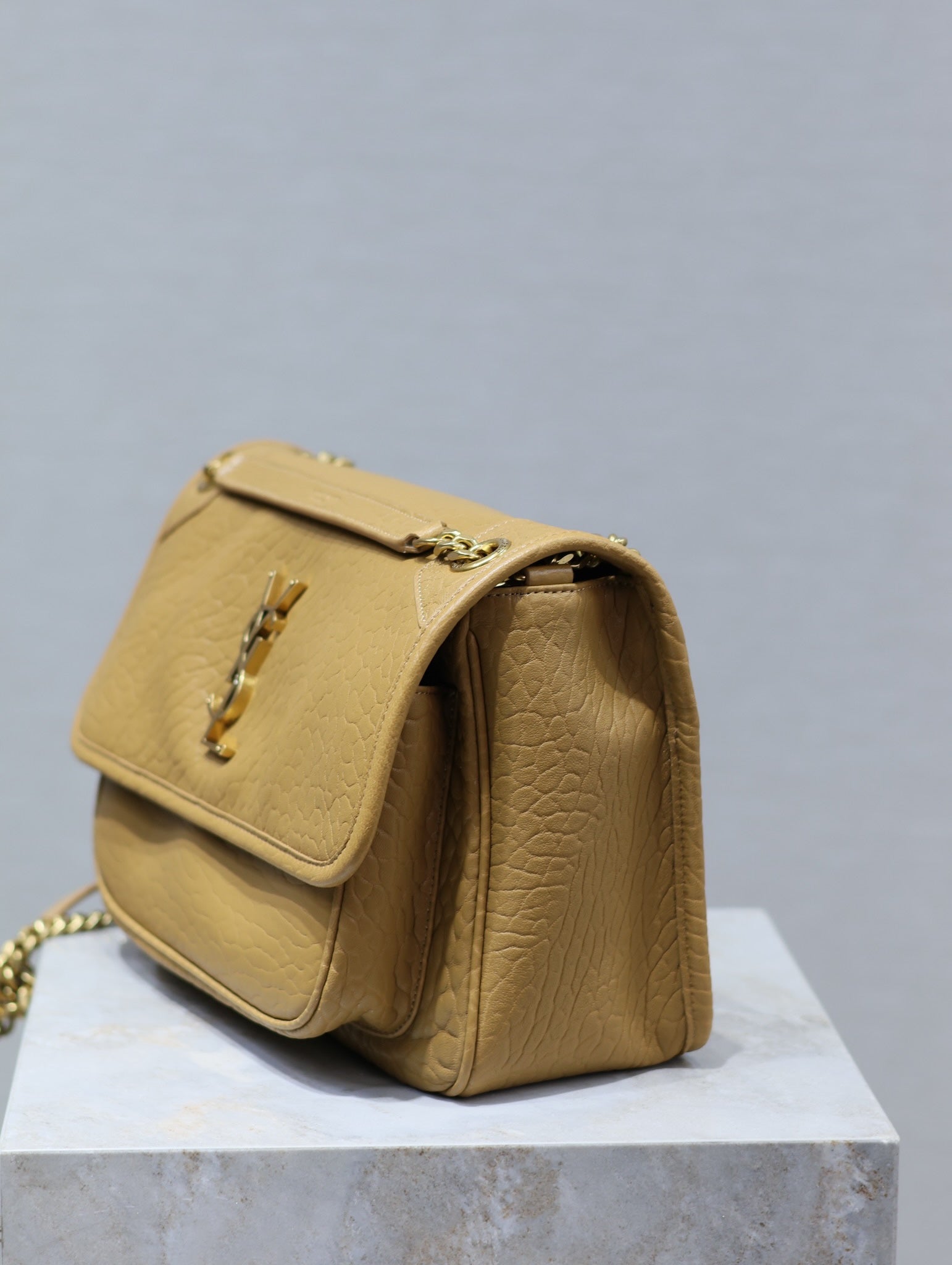 NIKI MEDIUM 28 IN DIJON YELLOW ELEPHANT PATTERN LAMBSKIN