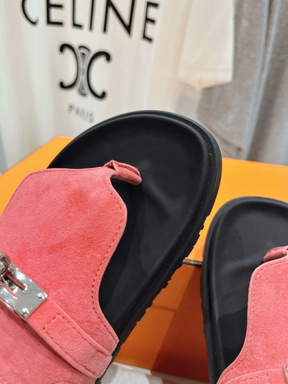 EMPIRE SANDAL BLACK MIX PINK SUEDE