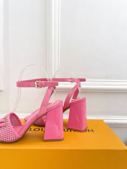 LV WOMEN HIGH SANDAL IN BRIGHT PINK CALFSKIN