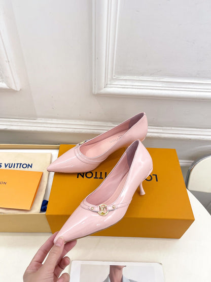 6AM HIGH PUMP 5 CM IN BABY PINK CALFSKIN