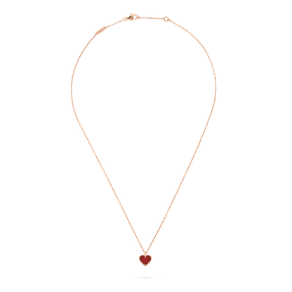 SWEET CLOVER CARNELIAN HEART NECKLACE