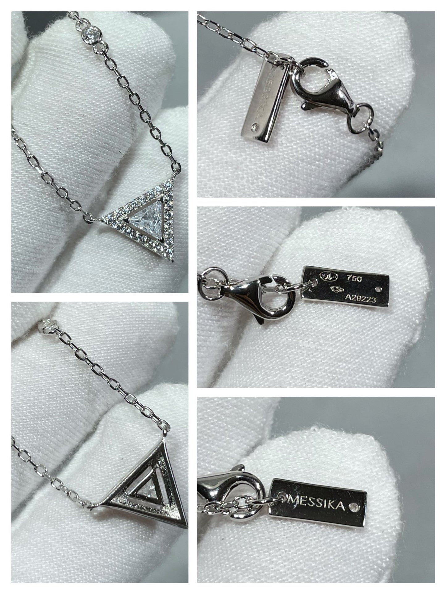 MESSIK TRIANGLE DIAMOND SILVER NECKLACE