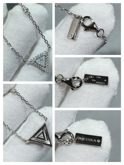 MESSIK TRIANGLE DIAMOND SILVER NECKLACE