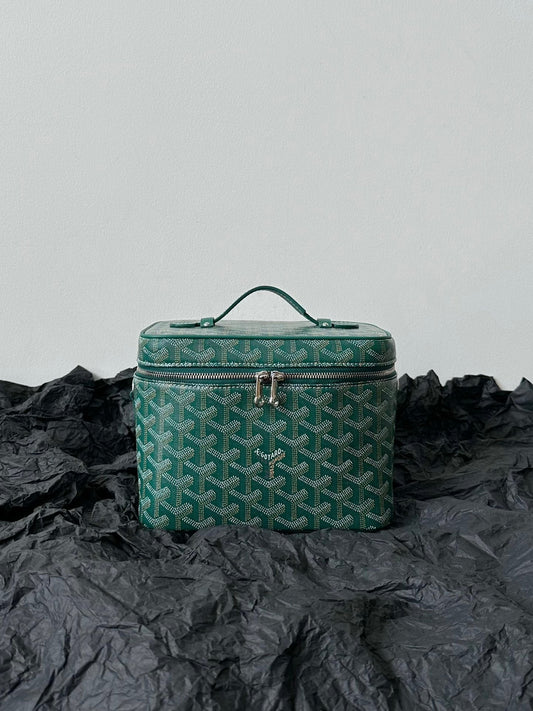 GOYA MAKEUP BOX BAG 20CM GREEN CANVAS