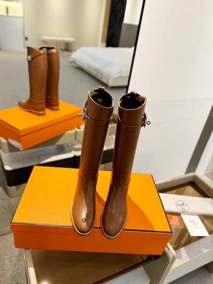 STIVALI JUMPING IN GINGERBREAD BROWN CALFSKIN